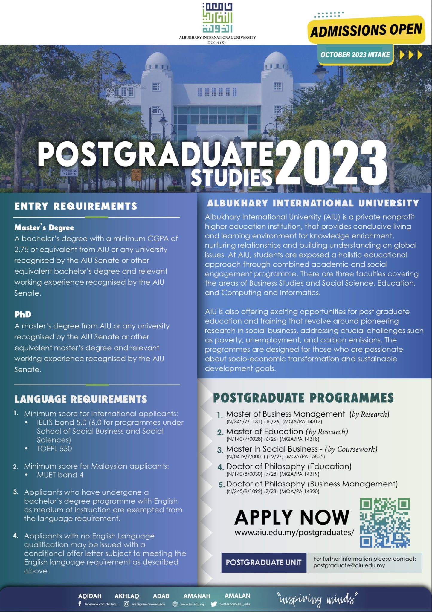 Postgraduate - Albukhary International University